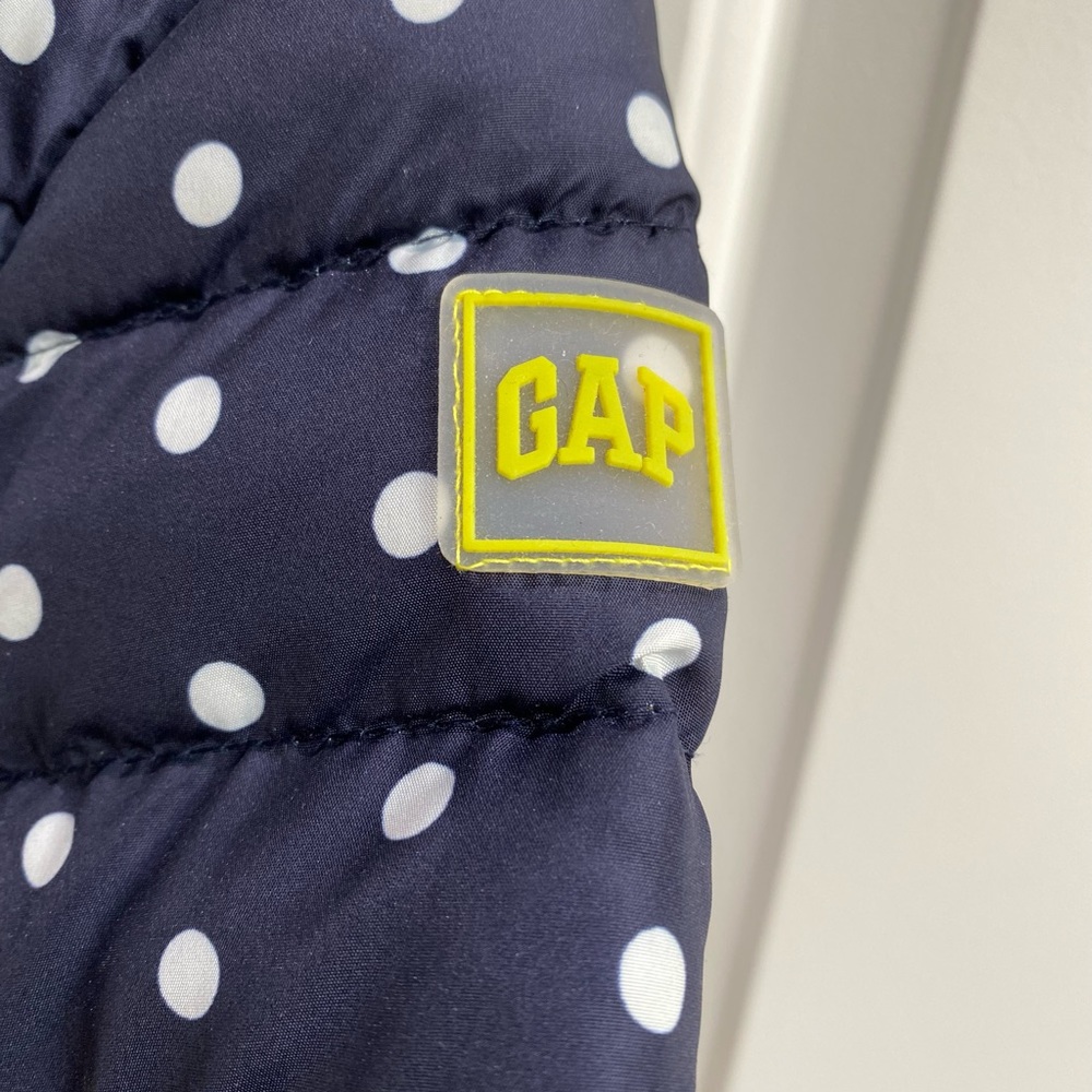 Gap,Puffer Jacket blue and white polka dot - Size:2T